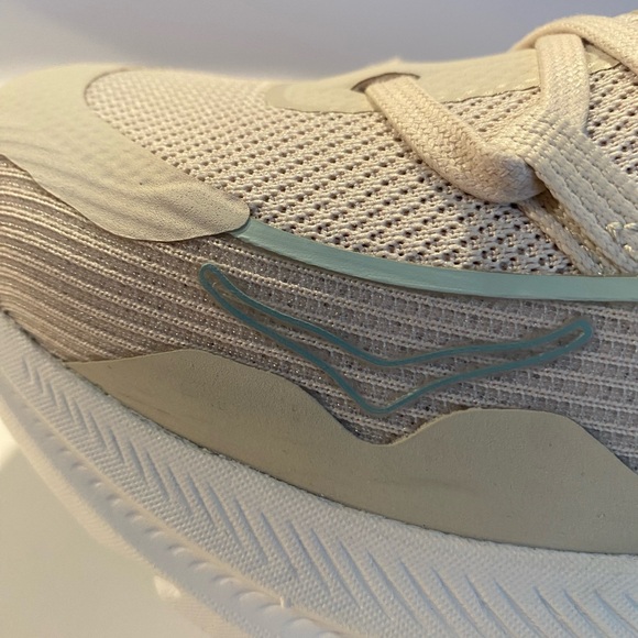 Hoka Beige and Light Blue Running Shoes - Picture 7 of 13